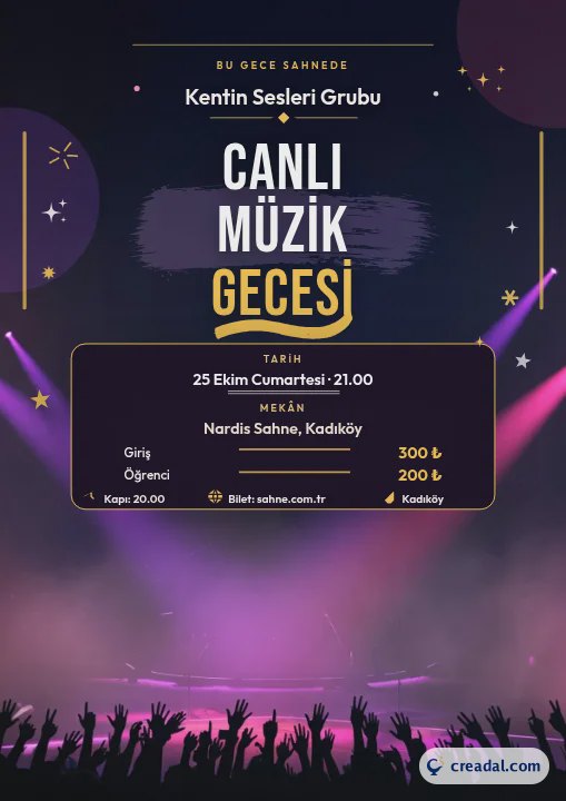 Affiche de soirée musique live