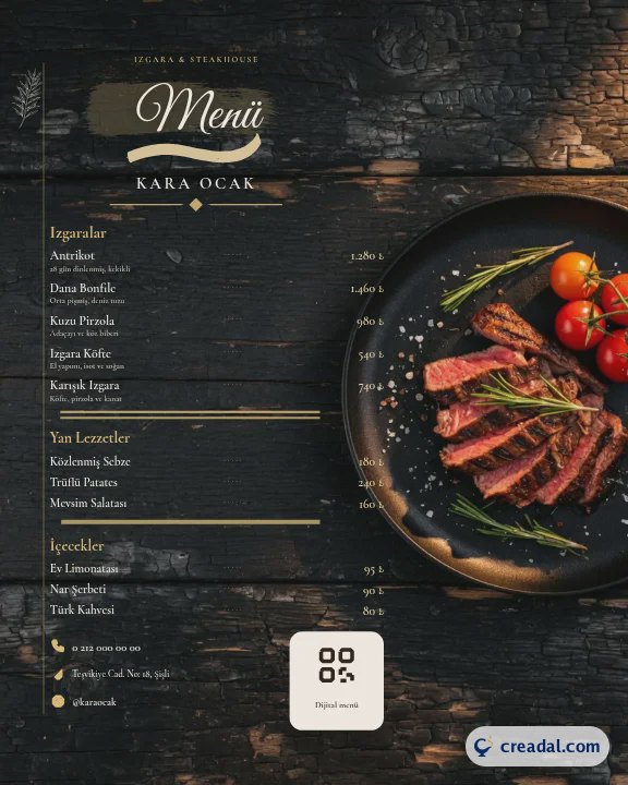 Grill Restaurant Menu