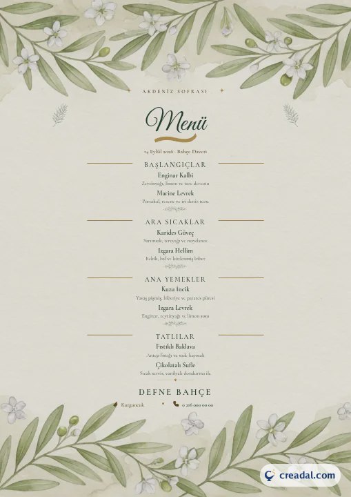 Elegant Dinner Menu