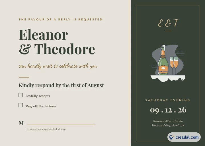 Elegant Wedding RSVP Card